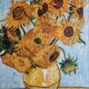Tableau librement inspiré des tournesols, huile sur toile, 65 cm