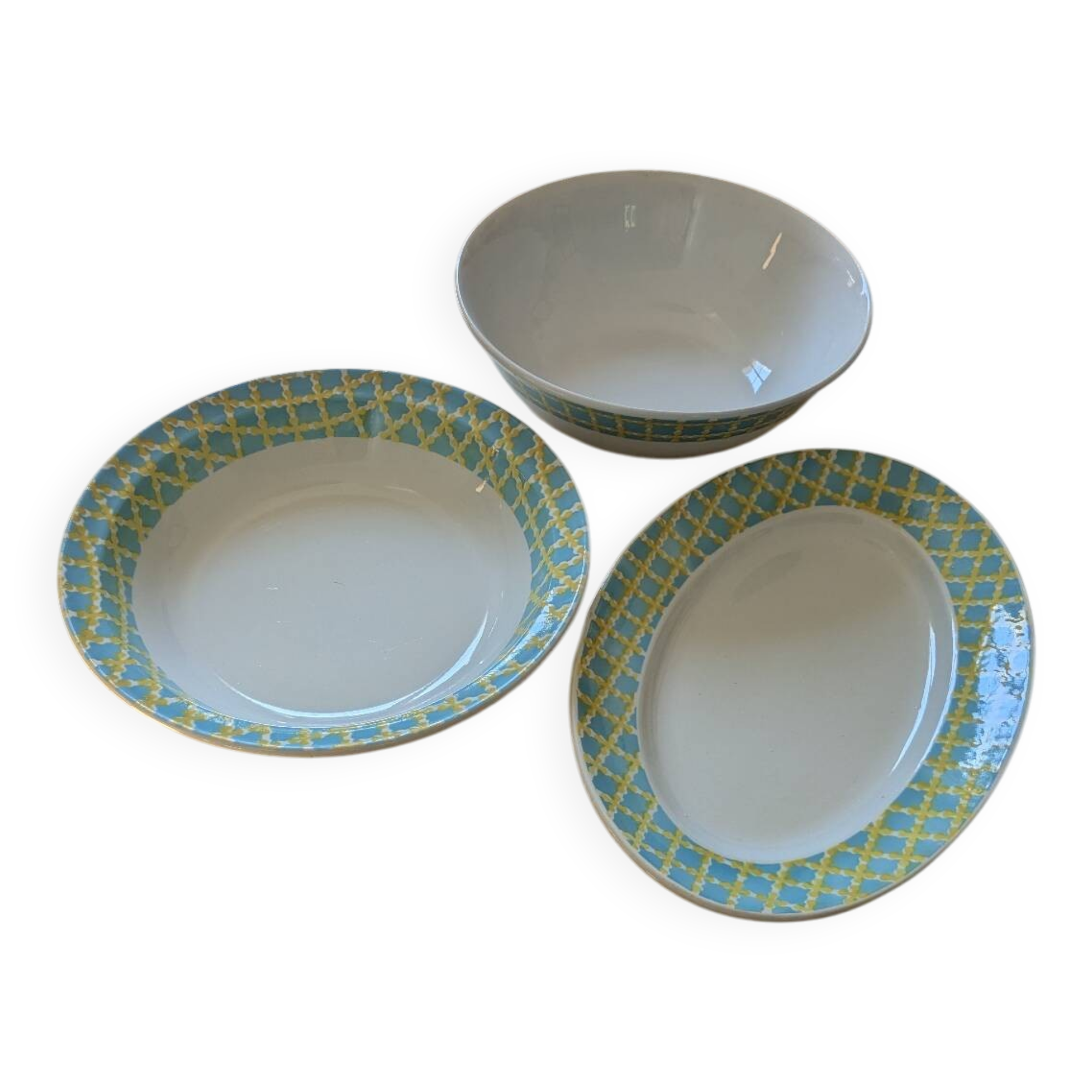 Three Golden Clover dishes, Digoin Sarreguemines