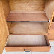 Oak storage unit, splayed legs circa 1950s
