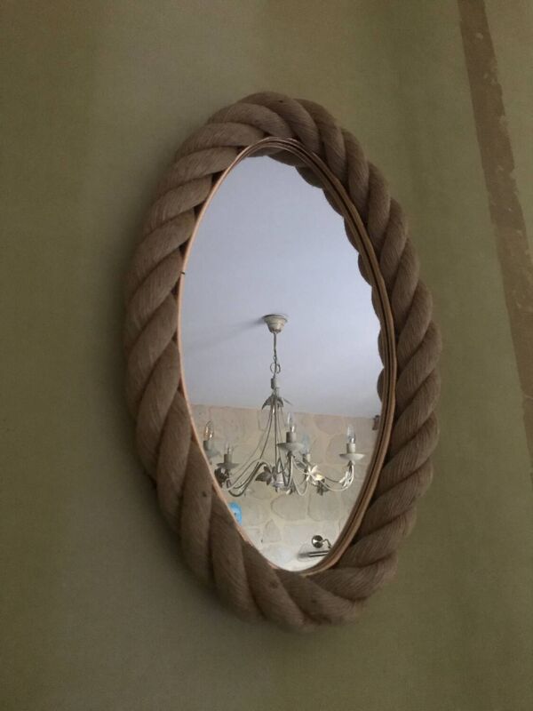miroir ovale en corde