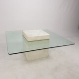 Italian Travertine Coffee Table, 1980s