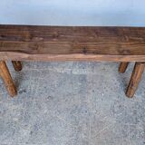 Bench 100 cm old solid wood with patina