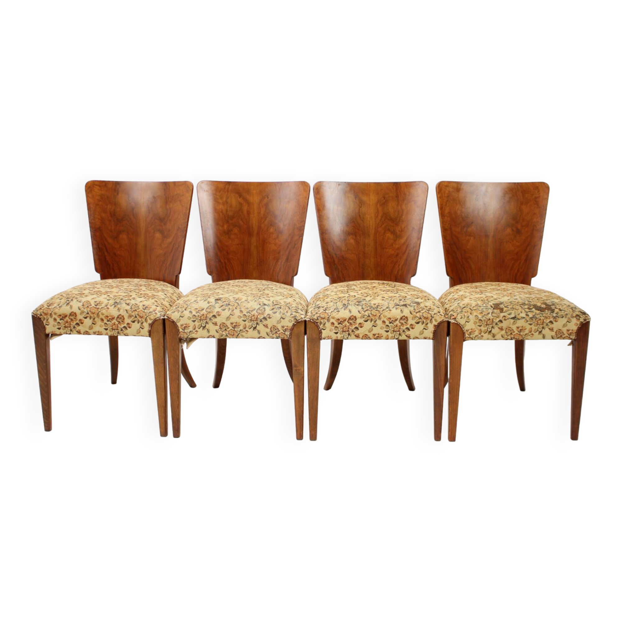 1950s Jindrich Halabala Dining Chairs H-214 for UP Závody, Set of 4