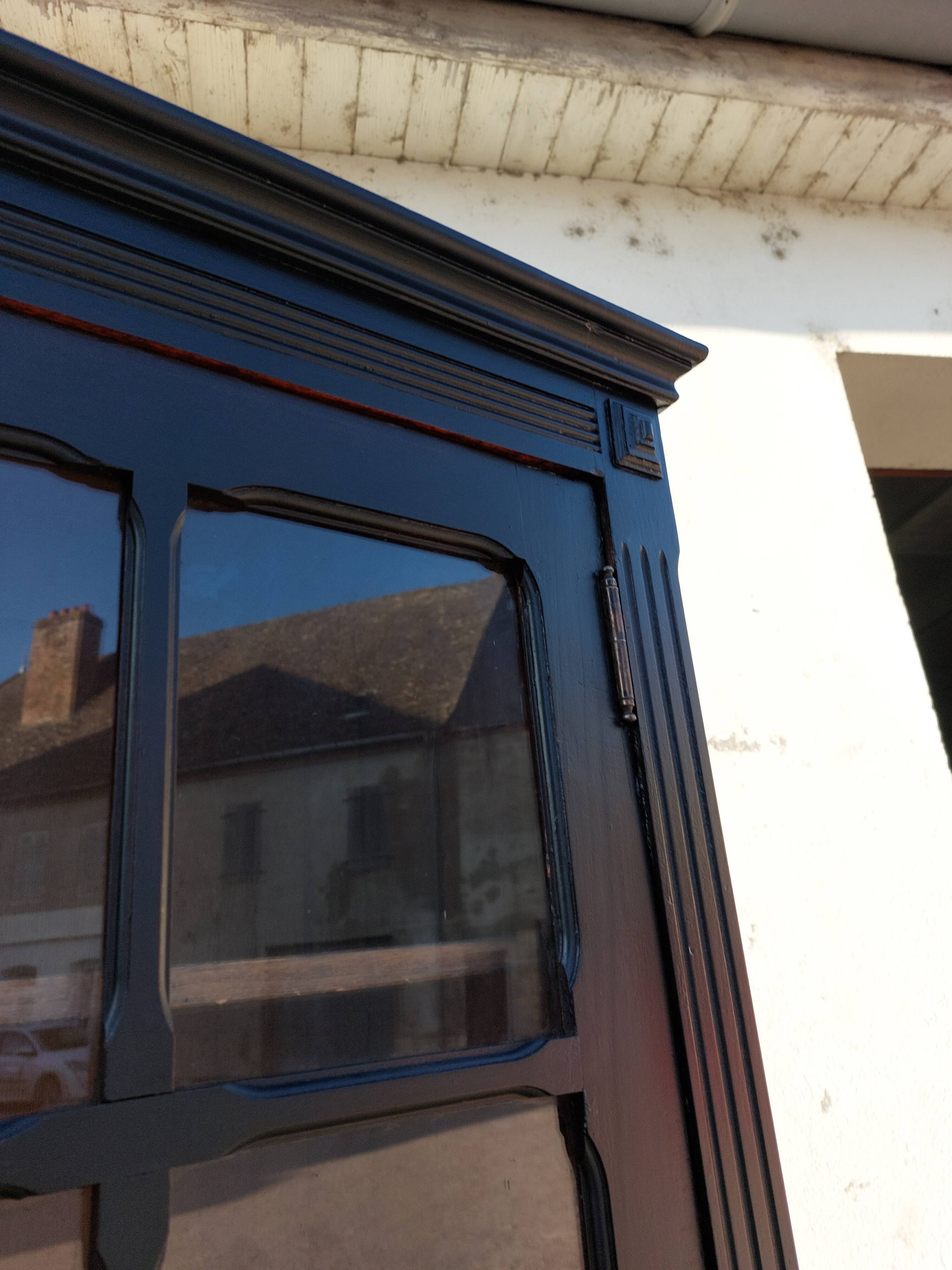 Parisian antique black patinated showcase