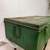 Vintage green industrial trunk