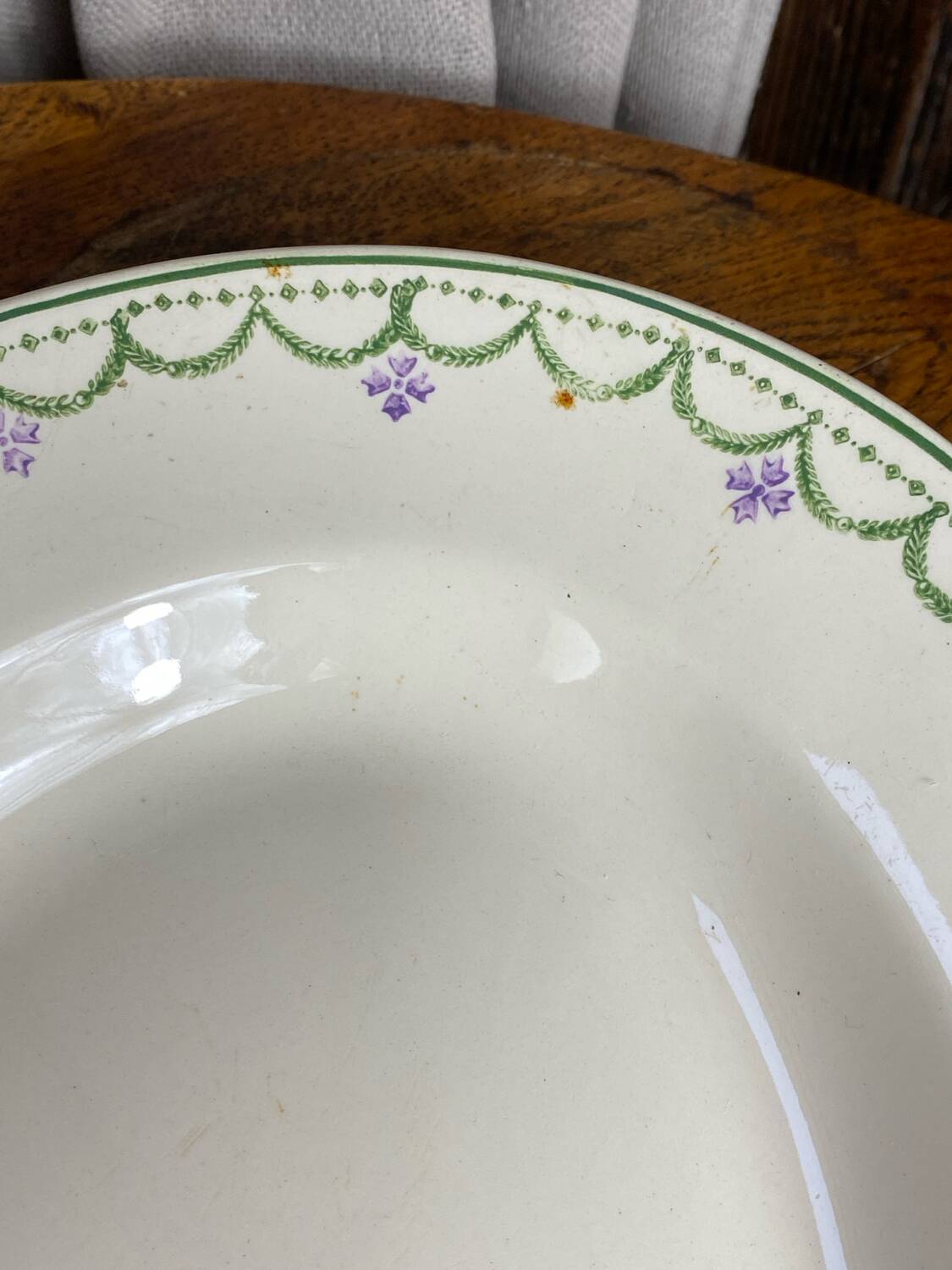 Service plates, ironstone, Violetta collection, Longwy