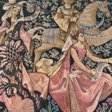 Vintage tapestry hand-screen printed in France