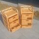 Pair of vintage bedside tables in rattan and caning – bohemian chic style