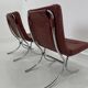 Ensemble de fauteuils vintage en chrome et vinyle, années 1970