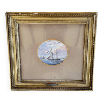 Oval miniature by eugène ciceri