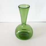 Italian green blown glass vase Empoli 1950