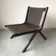 Scandinavian folding armchair in cognac leather