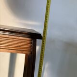 Vintage dark wood side table with curved base