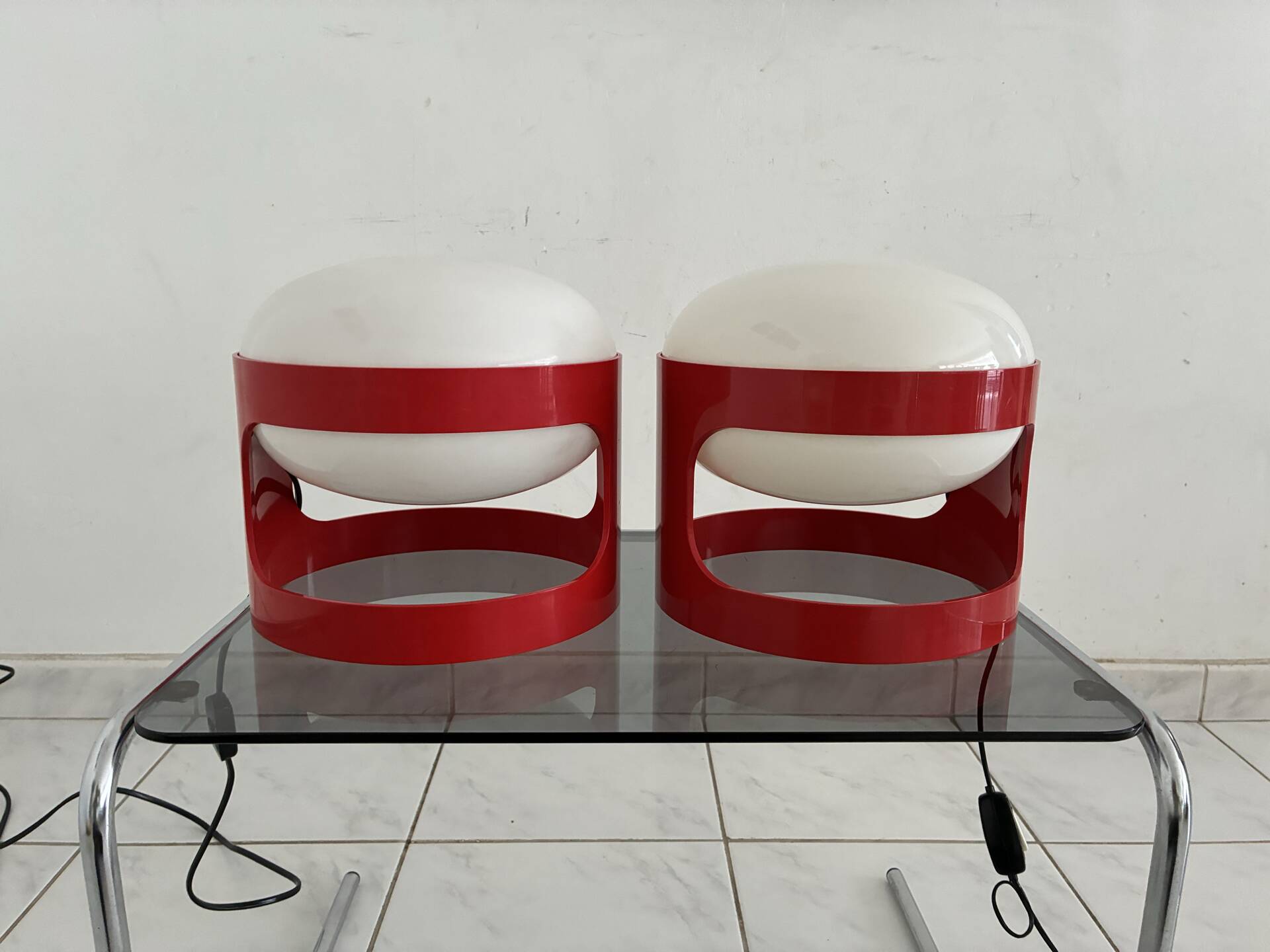 Lampe de table vintage KD28 Joe Colombo ensemble de deux