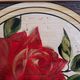 Art deco plateau, signed pola, painted glass, bamboo and rice straw.