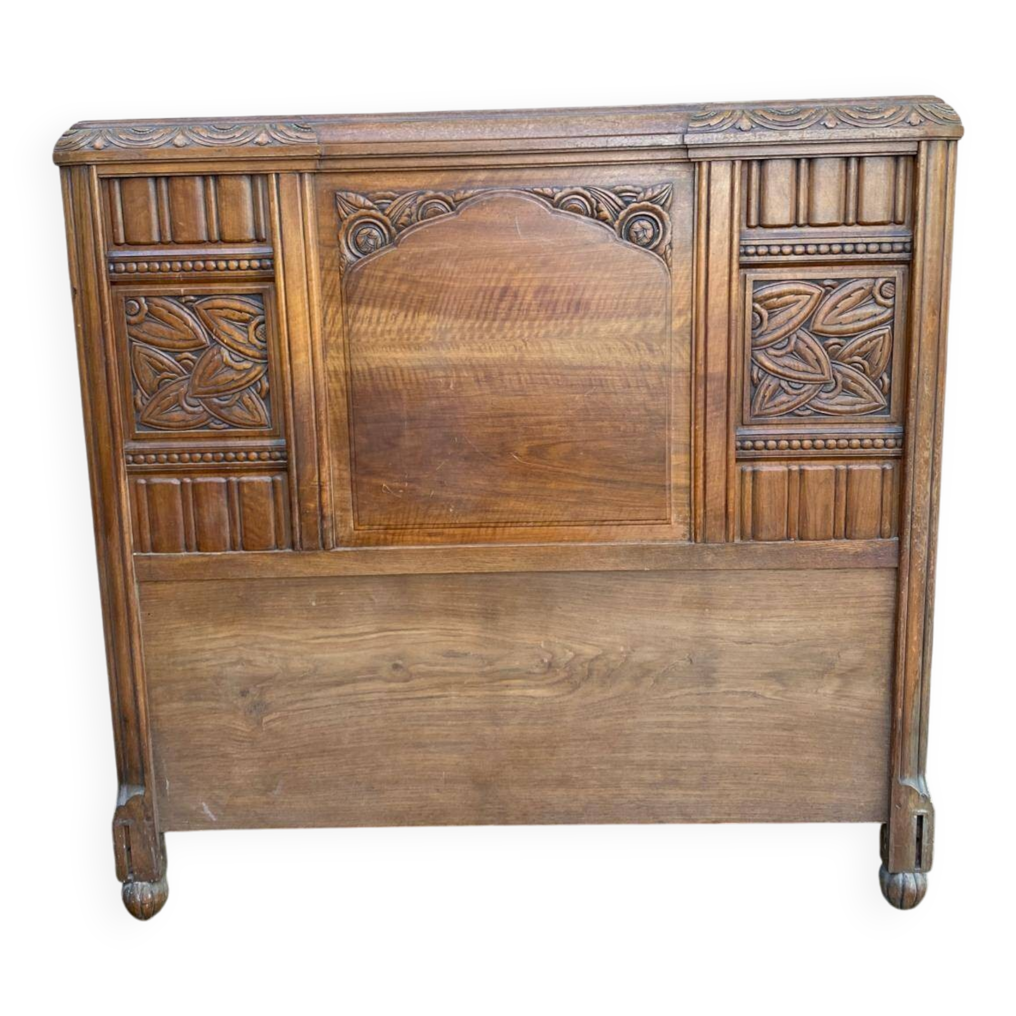 Art Deco headboard in solid oak, 1960, 138cm