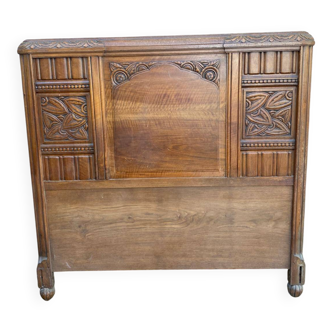 Art Deco headboard in solid oak, 1960, 138cm