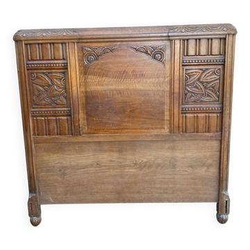 Art Deco headboard in solid oak, 1960, 138cm