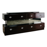 Comò Cassettiera In Ebano Macassar E Specchio Cubic Design Modern 70