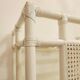 Pair of Lacquered canework shelves, Bamboo and Glass, 1980s - Italy