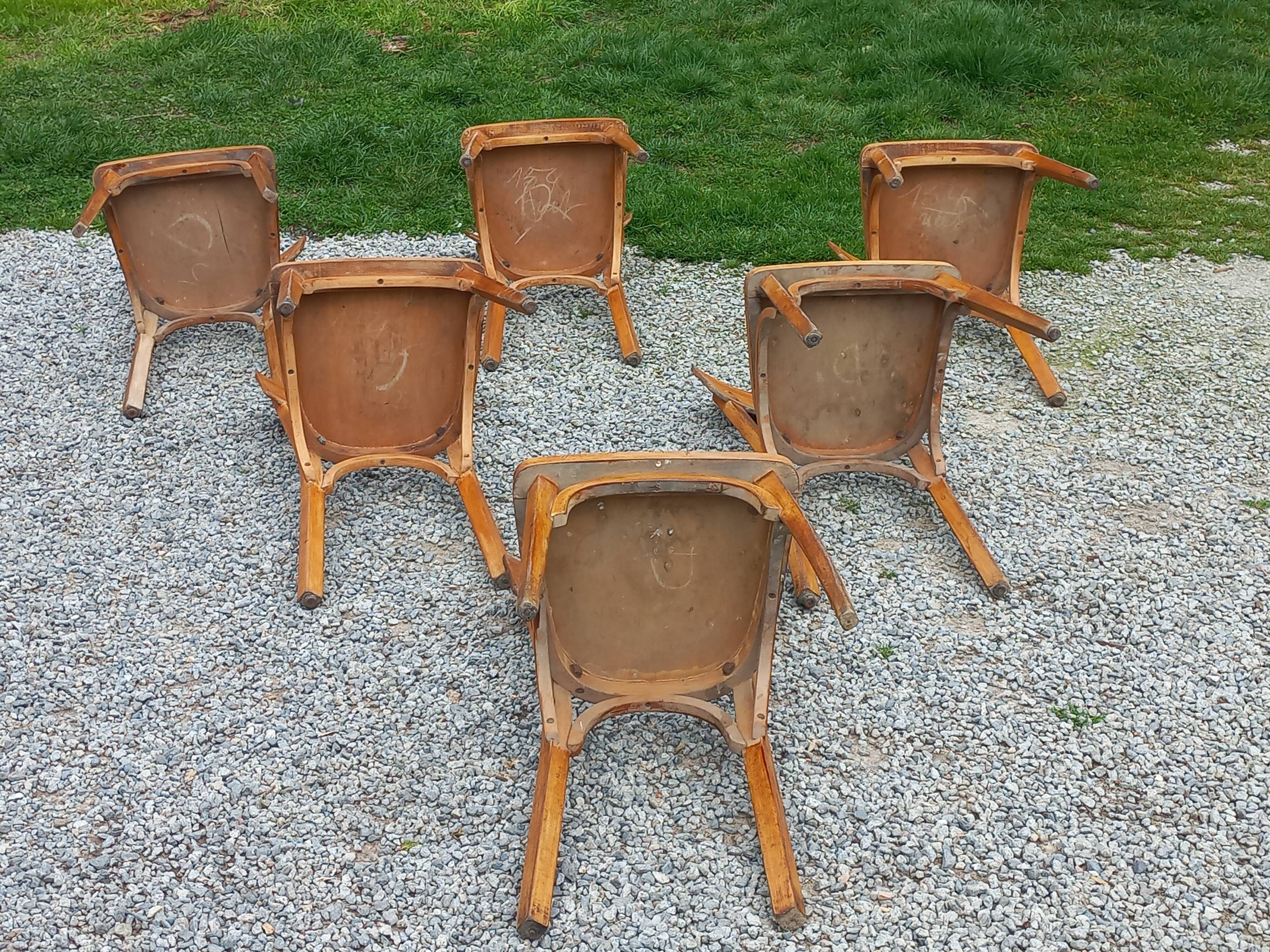Set of 6 1950s bistro chairs