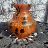 Orange Clichy vase from the Art Deco period