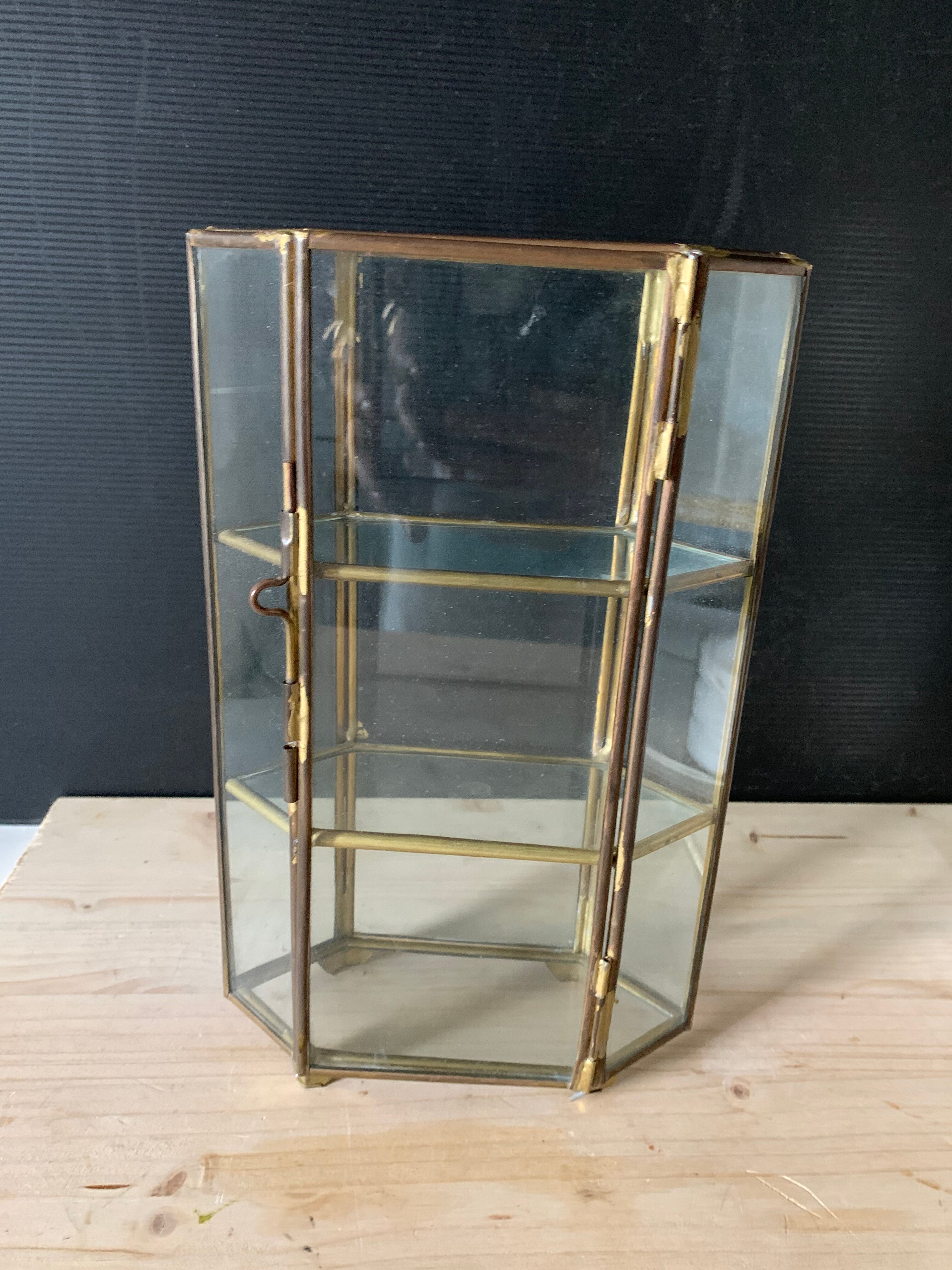 Glass and brass showcase