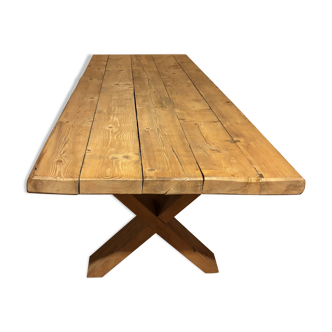 Exceptional solid pine wood dining table - handmade