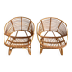 Pair of rattan armchairs