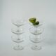 set of 6 engraved crystal champagne glasses 1950 8 X 9.5 cm