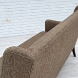 Années 1960, canapé 3 places danois, laine d'ameublement, bois de teck.