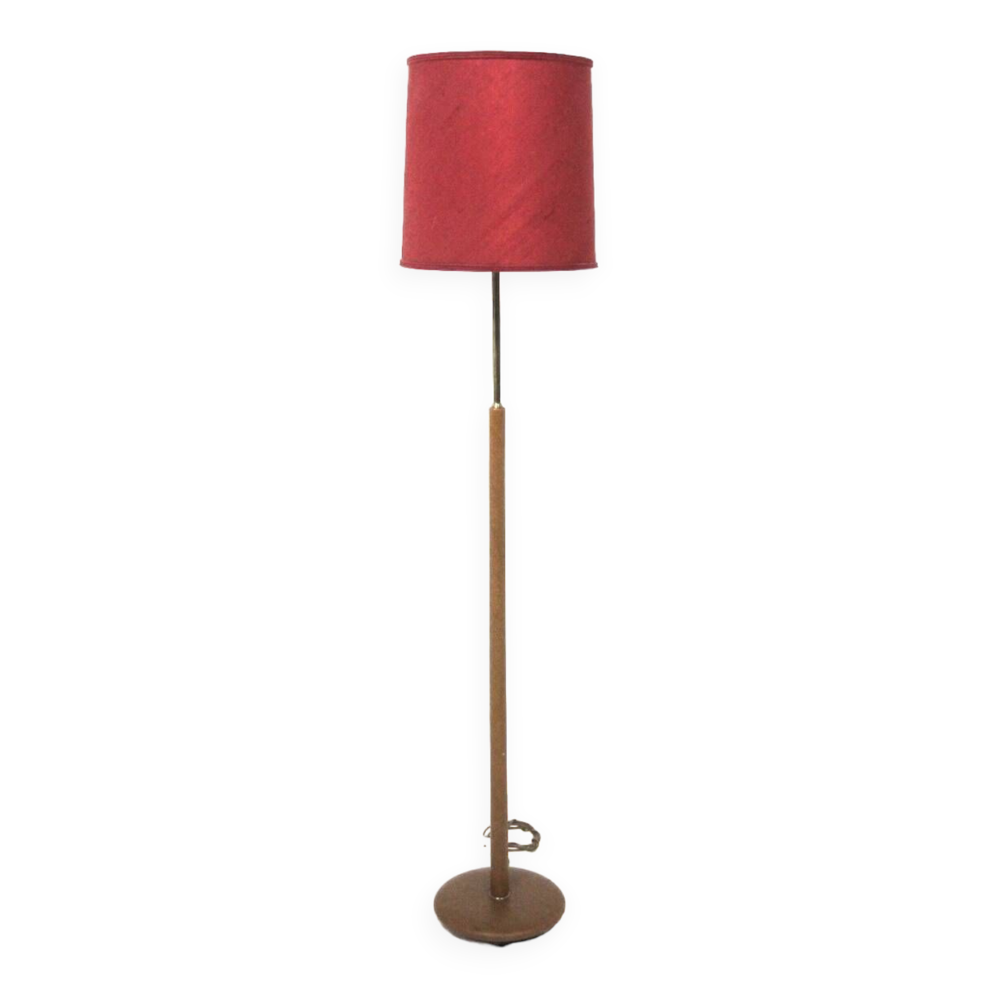 Scandinavian metal and vinyl floor lamp, Sweden, 1950s