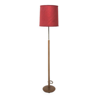 Scandinavian metal and vinyl floor lamp, Sweden, 1950s