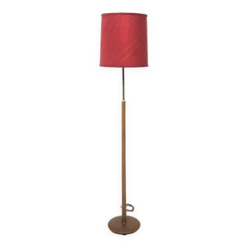 Scandinavian metal and vinyl floor lamp, Sweden, 1950s