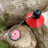 Lampe chevet bureau vintage rouge et chrome années 60