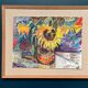 Original Swedish Oil on Panel – “Sunflowers” – Monogram Signed – Vintage & Framed