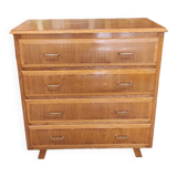 Vintage chest of drawers with 4 drawers, Scandinavian style compass feet