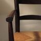 Pair of solid wood and straw armchairs, France, circa 1950.