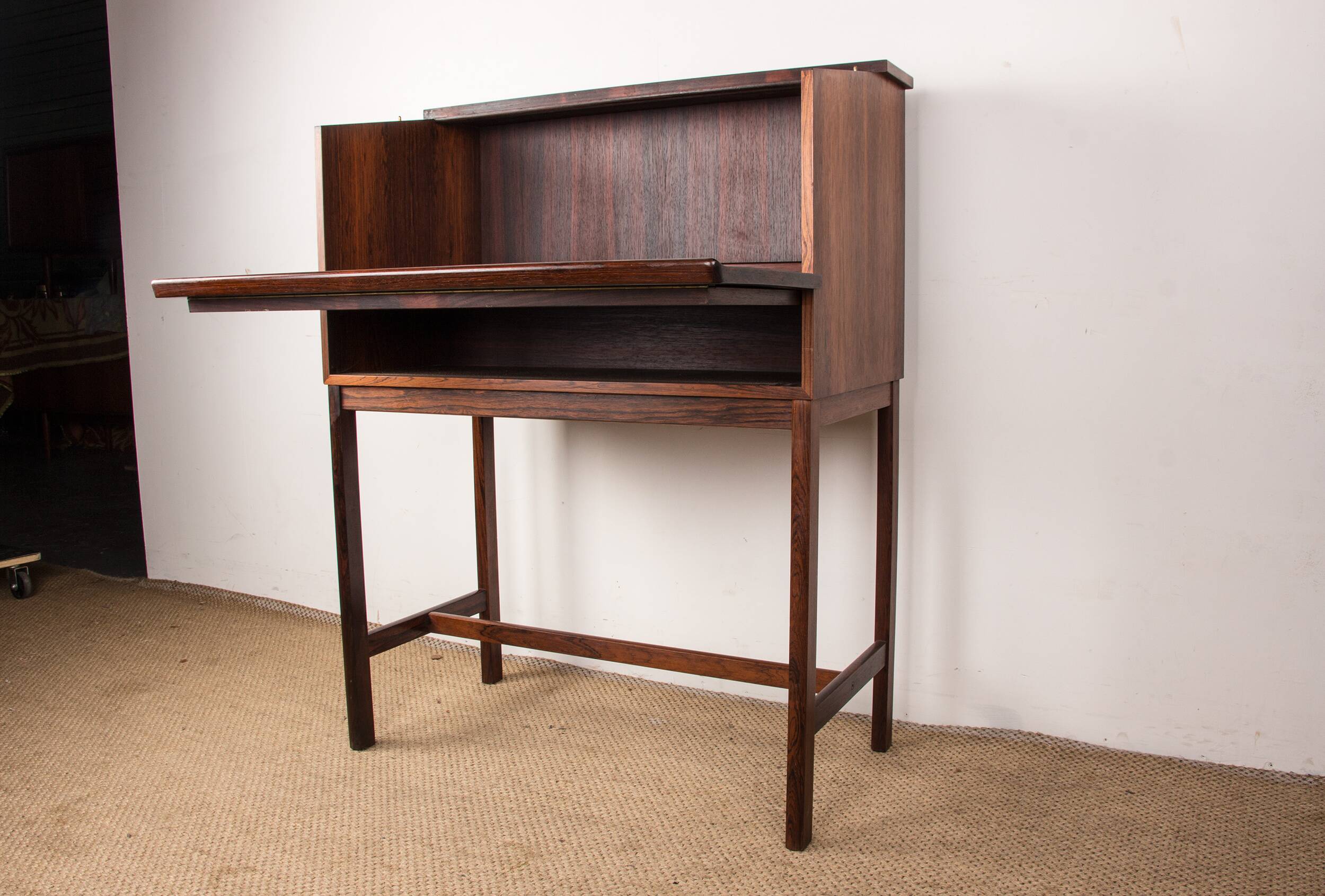 Scriban bar and secretary in Rosewood and Formica by Hans Olsen for CS Mobler 1960.