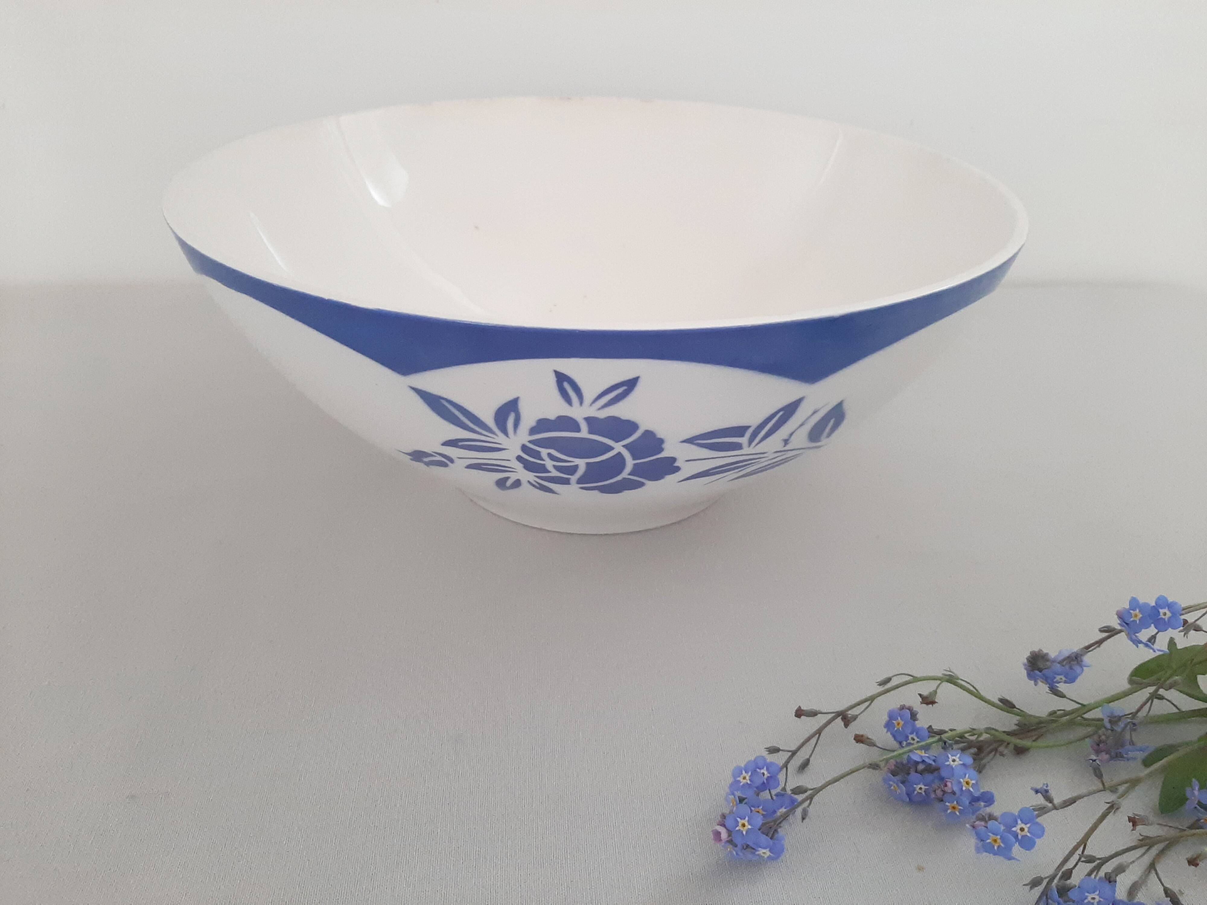 Saladier ancien signé Digoin Sarreguemines France modèle Corsica