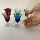 Set of 6 colored liquor glasses