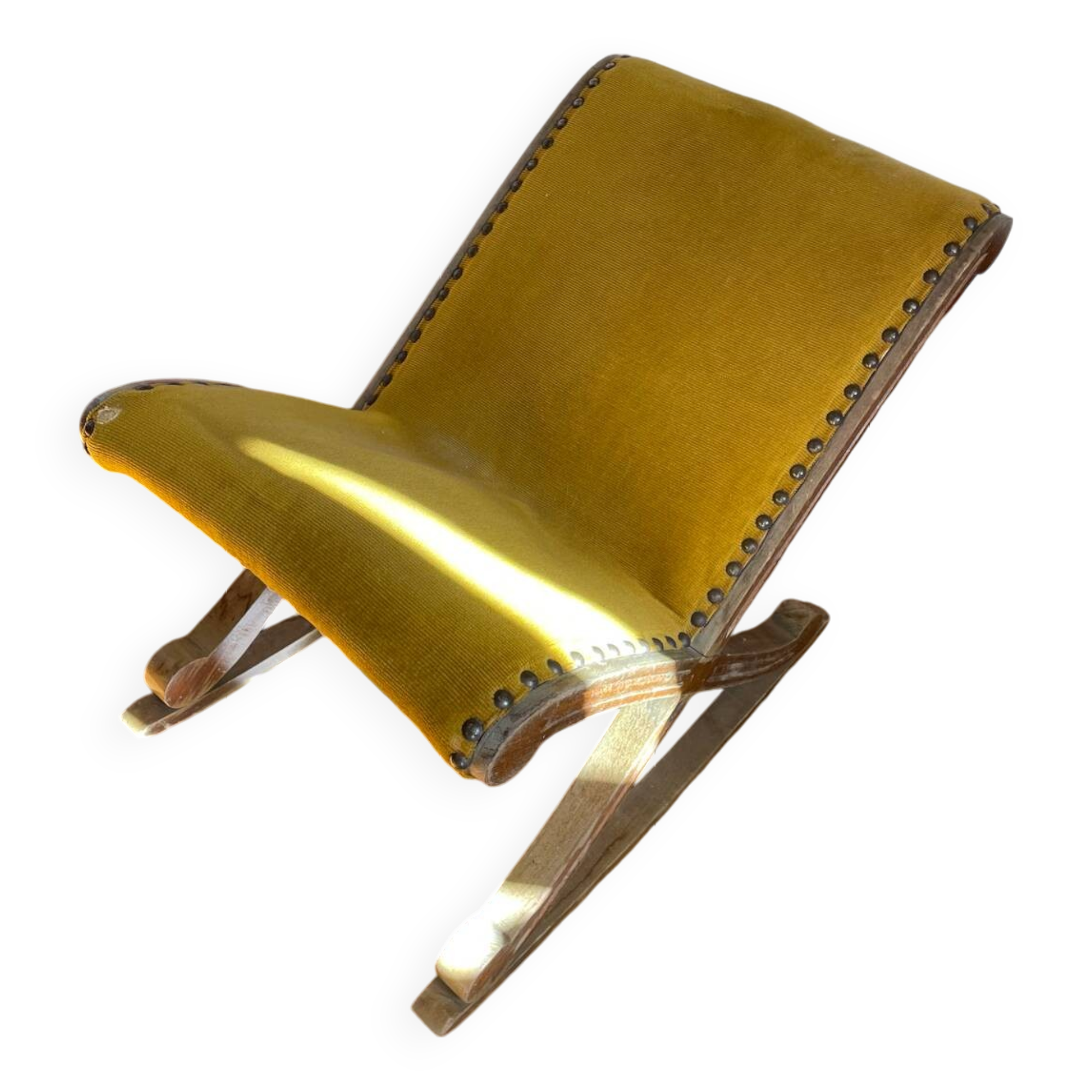 Mustard Velvet Rocking Footrest