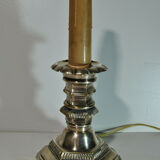 Candle holder pique candle candle old 19 century bronze silver mounted foot lamp