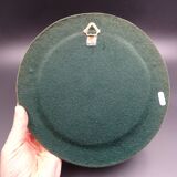 Small round mirror in earthenware- Cherry enamelled decoration - circa 1970