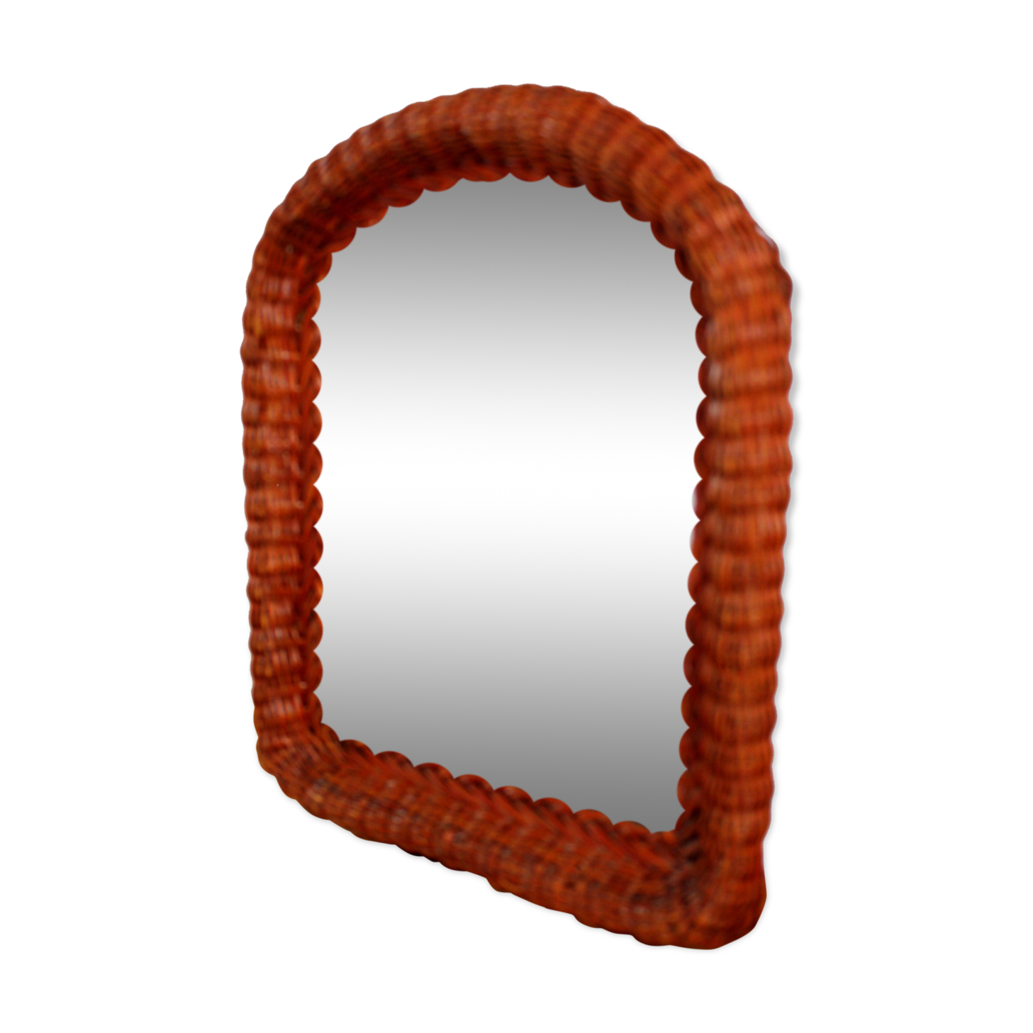 Wicker rattan mirror