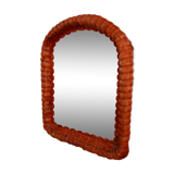 Wicker rattan mirror