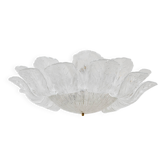Large Italian Murano Glass Leaf Flush Mount Ceiling Light