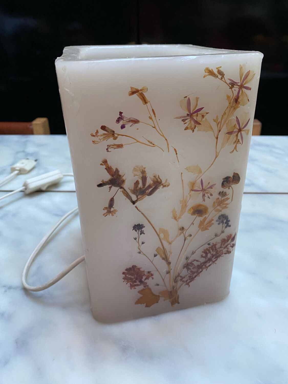 Vintage wax herb lamp