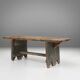 banc en bois gris, France vers 1890