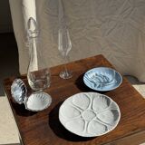 7 vintage shell-shaped bowls in Pyrex glass from France